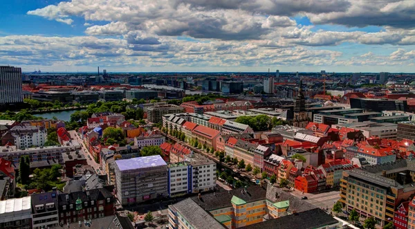 Panoramautsikt över antenn stadsbilden i Köpenhamn, Danmark — Stockfoto