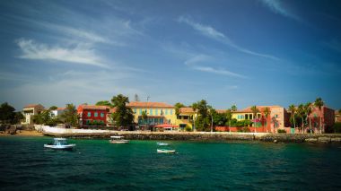 View to historic city at the Goree island, Senegal clipart