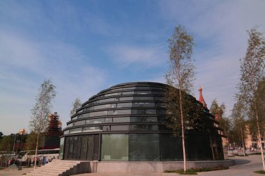 Manzara modern Park Zaryadye, Moskova, Rusya Federasyonu