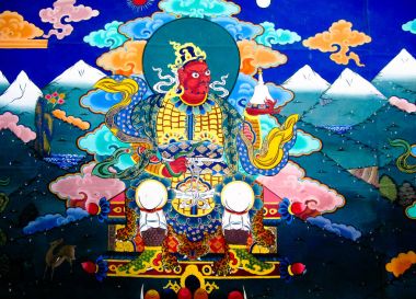 Padmasambhava aka Guru Rinpoche Taktsang duvarına resmini