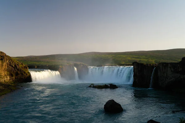 Panorama view to Godafoss waterfall, Iceland — Stock Photo, Image