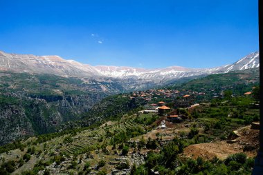 Manzaralı Dağları ve Kadisha Vadisi aka kutsal vadi, Lübnan