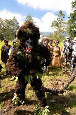 Katılımcılar Mount Hagen yerel kabile Festivali - 17.08.2014, Mount Hagen Papua Yeni Gine