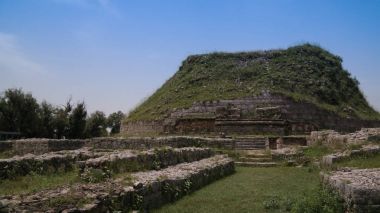 Taxila Dharmarajika stupa görünümünü Pakistan Harabeleri