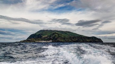 Corvo Adası, Azores, Portekiz deniz görünümü Panoraması