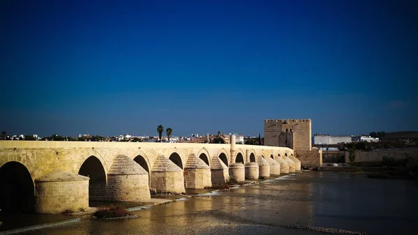 Uitzicht op de Romeinse brug in Cordoba, Andalusië, Spanje — Stockfoto