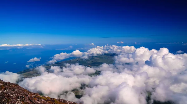 Panoráma táj, a tetején a Pico vulkán: túrázás, Azori-szigetek, Portugália — Stock Fotó
