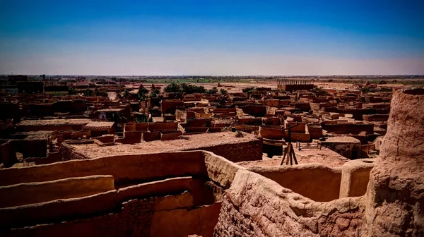 Vista aérea para Balat cidade velha, Dakhla oásis, Egito — Fotografia de Stock