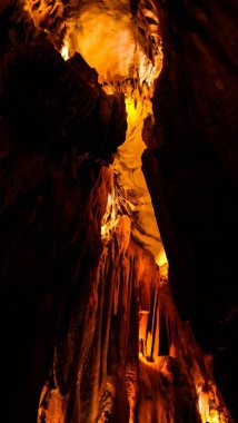 Interior view to Grutas da Moeda cave, Portugal