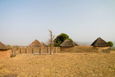 Landscape of the Village of Dowayo tribe, Poli, Cameroon clipart