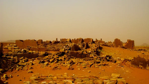 Panorama van Musawwarat es-Sufra ruïnes bij Meroe, Sudan — Stockfoto