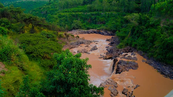급류와 에티오피아에서 Awash 강에 폭포의 파노라마 — 스톡 사진