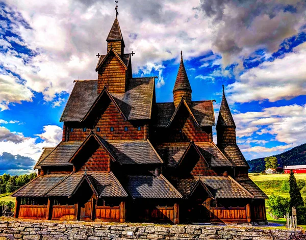 Heddal Stave Church, Notodden муниципалитет, Норвегия — стоковое фото