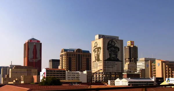 Vista panorámica aérea al centro de Johannesburgo, Sudáfrica — Foto de Stock