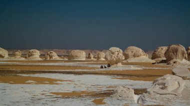 Soyut doğa heykelleri beyaz çöl, Sahara, Mısır