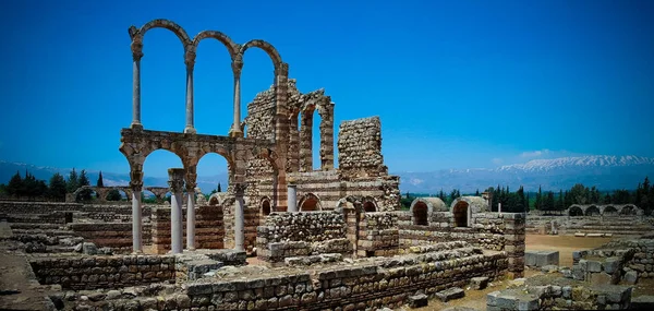 Antik kentin Anjar Lübnan Bekaa Vadisi'nde kalıntıları