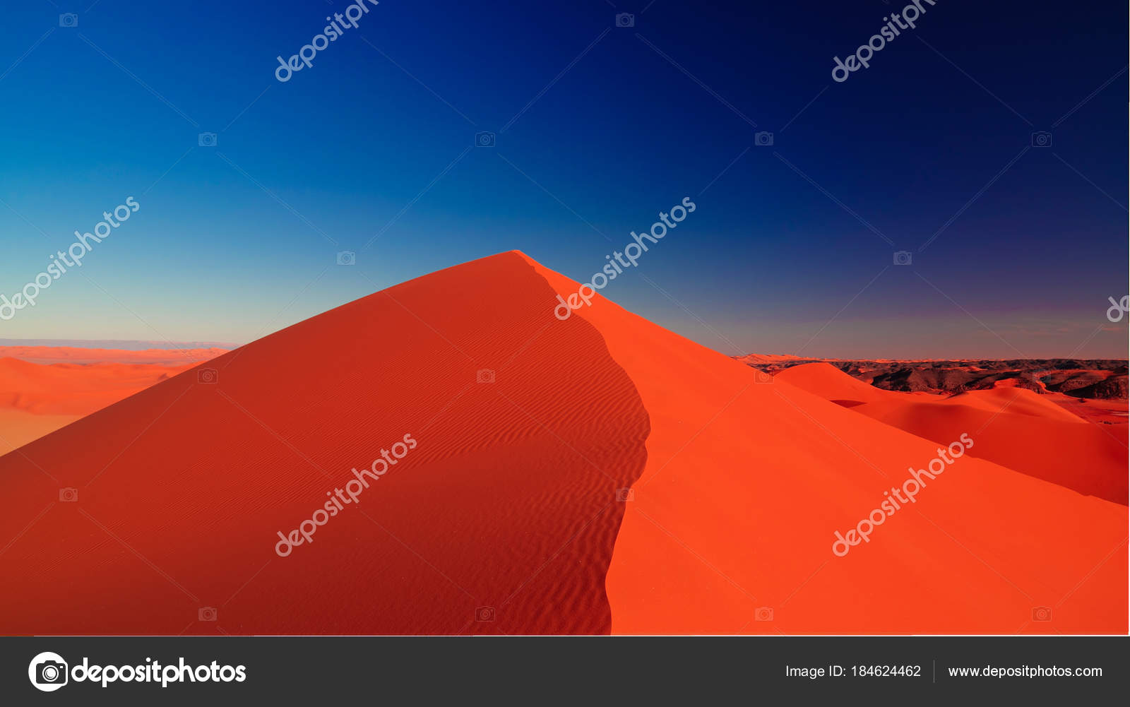 Coucher De Soleil Vue De Tin Merzouga Dunes Au Tassili