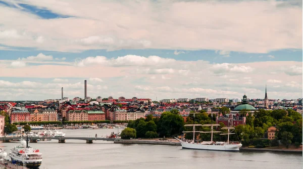 Vista aérea panorámica a Stokholm desde el mirador Katarina en Stokholm, Suecia —  Fotos de Stock