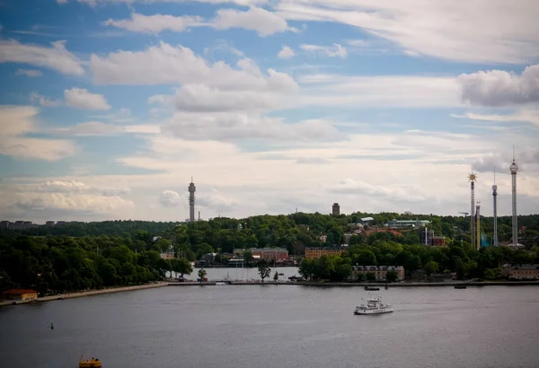 Vista aérea panorámica a Stokholm desde el mirador Katarina en Stokholm, Suecia — Foto de Stock