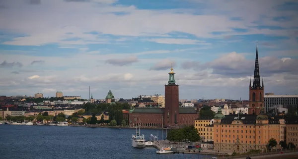 Panorama letecký pohled do Stockholmu z hlediska Katarina v Stockholmu, Švédsko — Stock fotografie