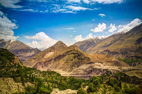 Panorama do vale de Karimabad e Hunza, Gilgit-Baltistan, Paquistão — Fotografia de Stock