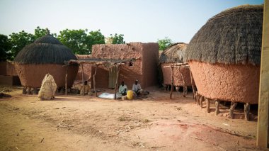 Panoramik Bkonni Hausa köy halkına: Tahoua, Niger