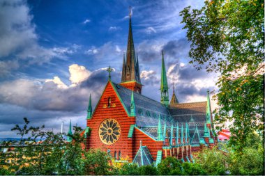 Oscar Fredriks Kyrka Gothenburg, İsveç, dış görünümüne
