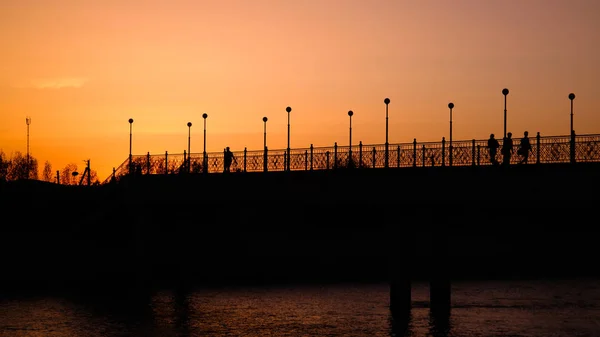 Sunset over Kyzketken channel, Nukus,Karakalpakstan,Uzbekistan — Stock Photo, Image