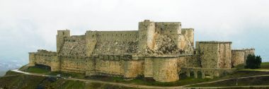 View to Krak des Chevaliers Castle, Syria clipart
