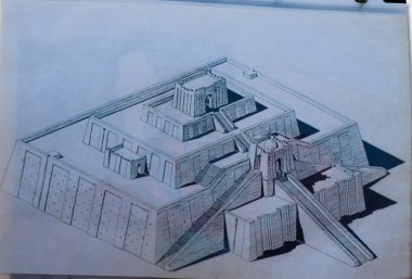 blueprint of the Great ziggurat of Ur aka Ur-Nammu, Dhi Qar, Iraq clipart