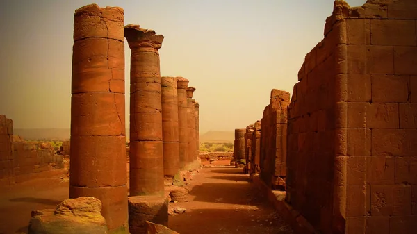Panorama of Musawwarat es-Sufra ruins, Meroe, Sudan — стоковое фото