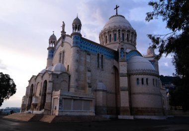 Exterior view to Cathedrale Notre Dame d'Afrique at Algiers, Algeria clipart