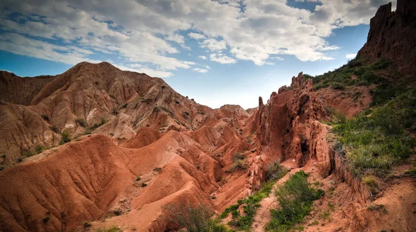 Panorama de Skazka aka Fairytale canyon, Issyk-Kul, Kirghizistan — Photo