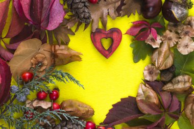 Sonbahar natürmort yatay bir yüzeye.