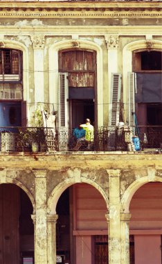 Havana 'da eski bir evin cephe