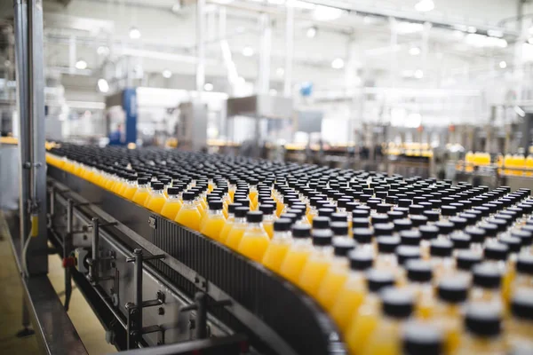 Factory line for bottling of soda — Stock Photo, Image