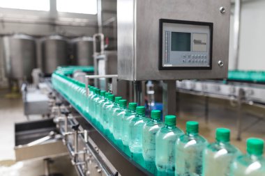 Şişeleme tesisi - su işleme ve şişe saf mineral gazlı su şişeleme için satır şişeleme