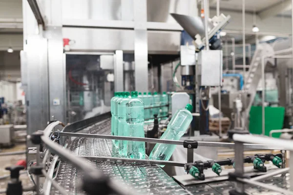 Bottling Plant Water Bottling Line Processing Bottling Pure Mineral Carbonated — Stock Photo, Image