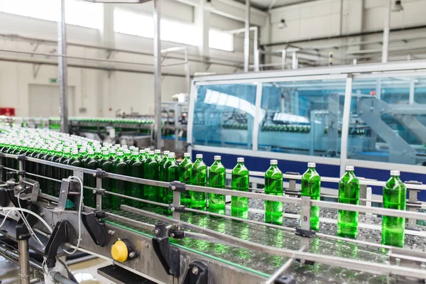 Bottling Plant Water Bottling Line Processing Bottling Pure Mineral Carbonated — Stock Photo, Image