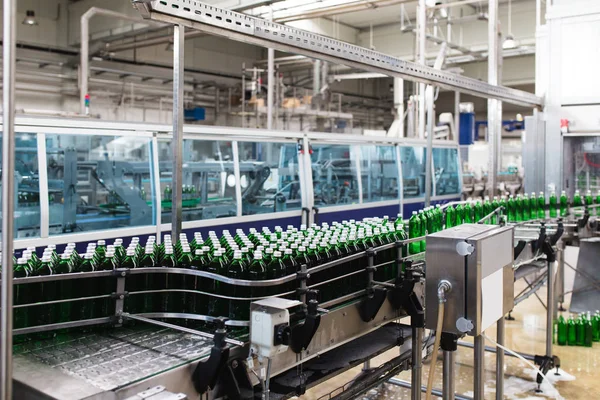 Bottling Plant Water Bottling Line Processing Bottling Pure Mineral Carbonated — Stock Photo, Image