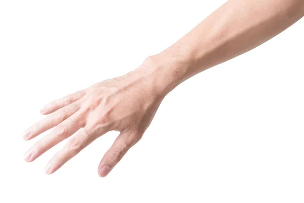 Man arm met bloed aderen op witte achtergrond, gezondheidszorg en medische concept — Stockfoto