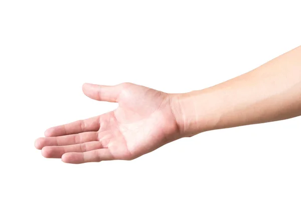 Man arm met bloed aderen op witte achtergrond, gezondheidszorg en medische concept — Stockfoto