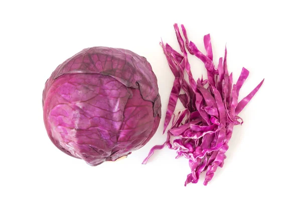 Fresh of sliced purple cabbage on white background — Stock Photo, Image