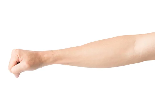 Man arm met bloed aderen op witte achtergrond, gezondheidszorg en medische concept — Stockfoto