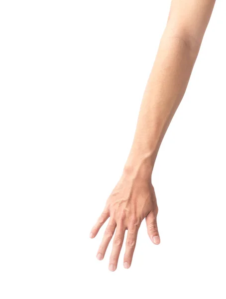 Man arm met bloed aderen op witte achtergrond, gezondheidszorg en medische concept — Stockfoto