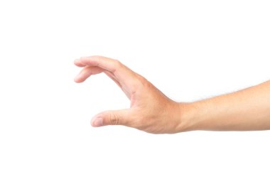 Bir şey tutan adam el tarihlerde beyaz zemin üzerine bir kart