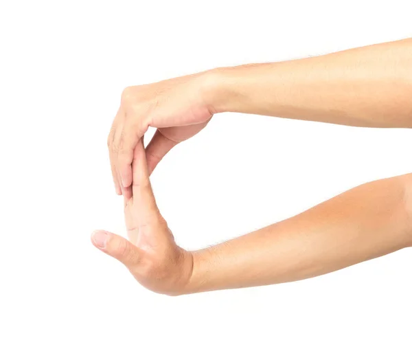 Stretching exercises finger on white background — Stock Photo, Image