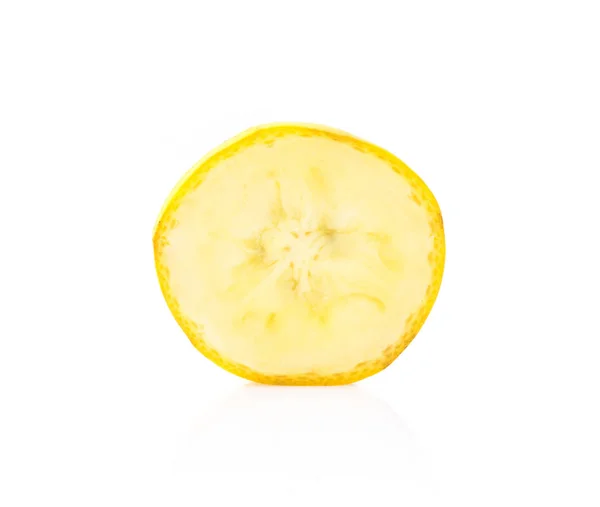 Banana slice on white background — Stock Photo, Image