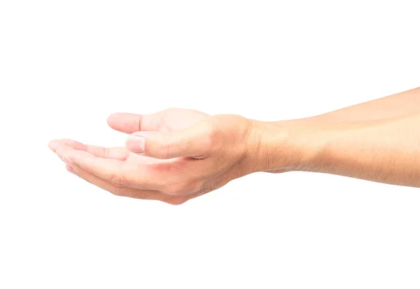 Man empty hands open on white background with clipping path — Stock Photo, Image