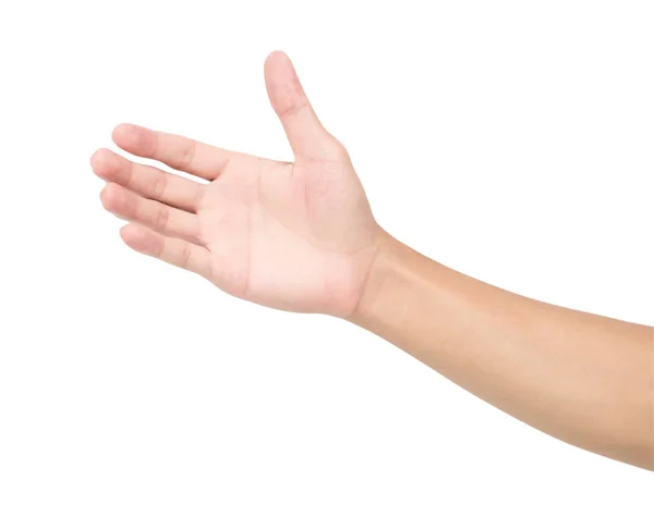 Man hand geïsoleerd op een witte achtergrond met uitknippad, gezondheidszorg en medische concept — Stockfoto